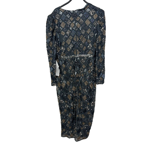 Mac Duggal Womens Evening Dress Size 12 Geometric Heavily Beaded 5472 $598 - Picture 2 of 11